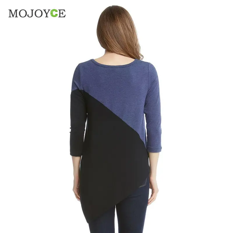 Women Tops Blusas Femininas Long Sleeve Irregular Joining Together T-Shirt Women Plus Size Blusa Camisetas Mujer 2
