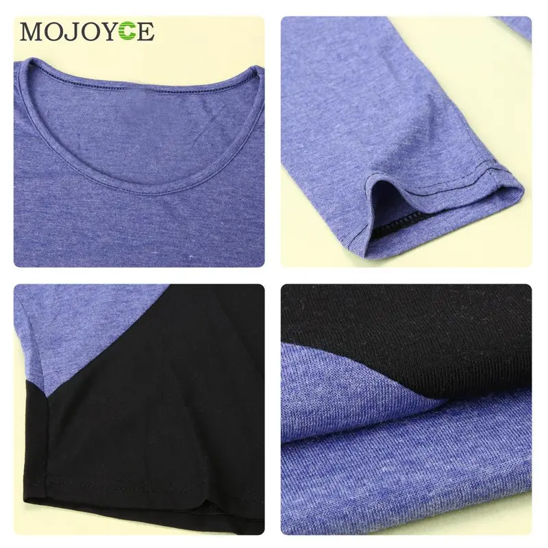 Women Tops Blusas Femininas Long Sleeve Irregular Joining Together T-Shirt Women Plus Size Blusa Camisetas Mujer 4
