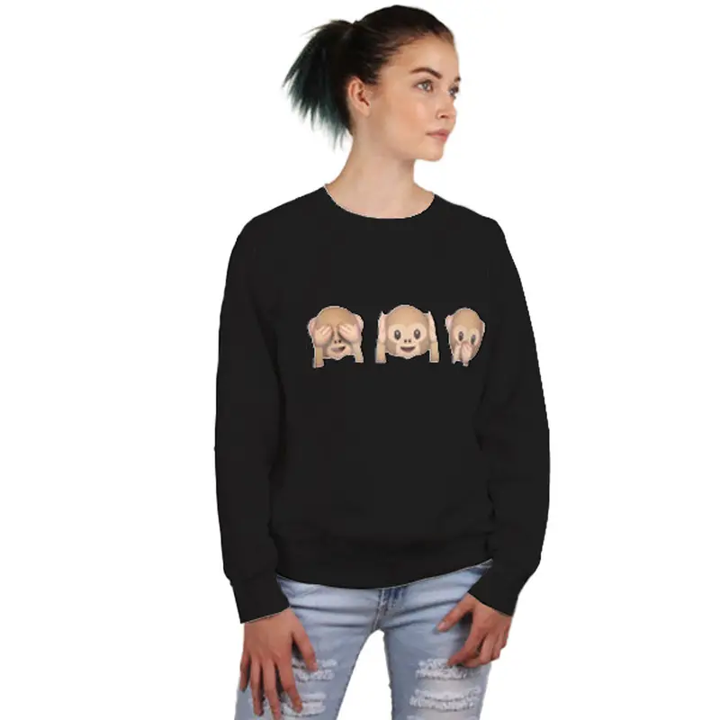 Women Tops Monkey Emoji Printed Long Sleeve Blusas Femininas Pullover Shirt Tops Blouse Invierno Dames Bloezen 1