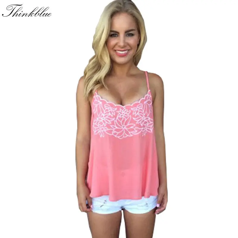 Women Tops Sexy Printed Chiffon Tank Top Women Regata Feminina Pink Green Plus Size Camisetas Y Tops Sleeveless Tank 3