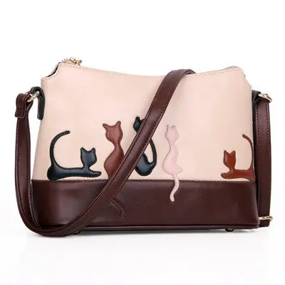 Women Tote Bag Cat Pu Leather Shoulder Bags Designer Messenger Handbag Famous S Cross Body Purse Handbags 1