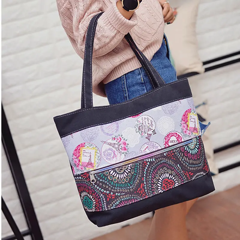 Women Tote Bag Handbag Shoulder Bags Taibal Totem Printed Canvas Casual Designer Handbags Bolsos Mujer 1