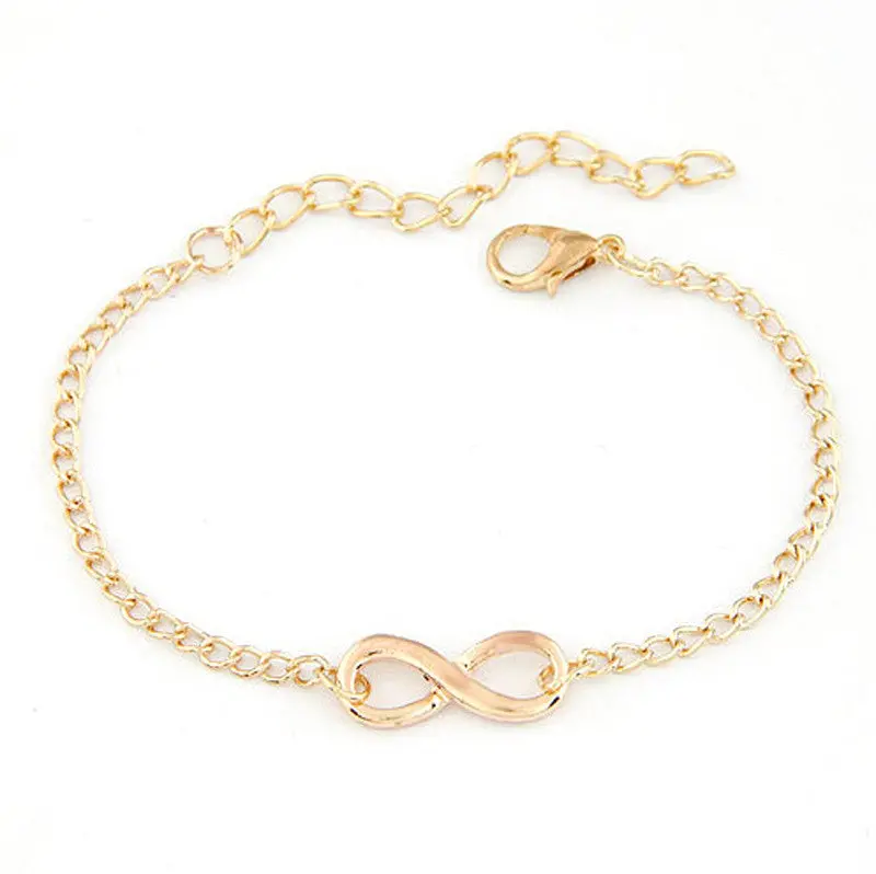 Women Trendy Handmade Charm Bracelet 8 Shape Infinity Jewelry Women Girls Wristband Bracciali Pulsera Gold 1