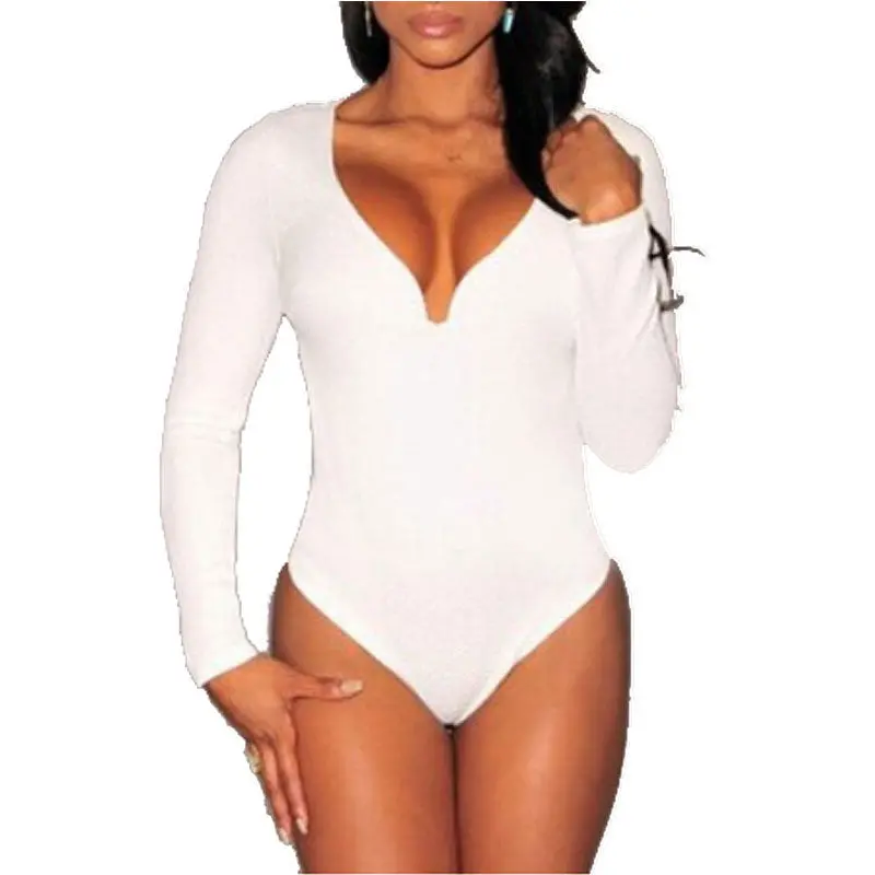 Women V-Neck The Back Cross Bodysuit Sexy Stretch Jumpsuit Top Leotard 1