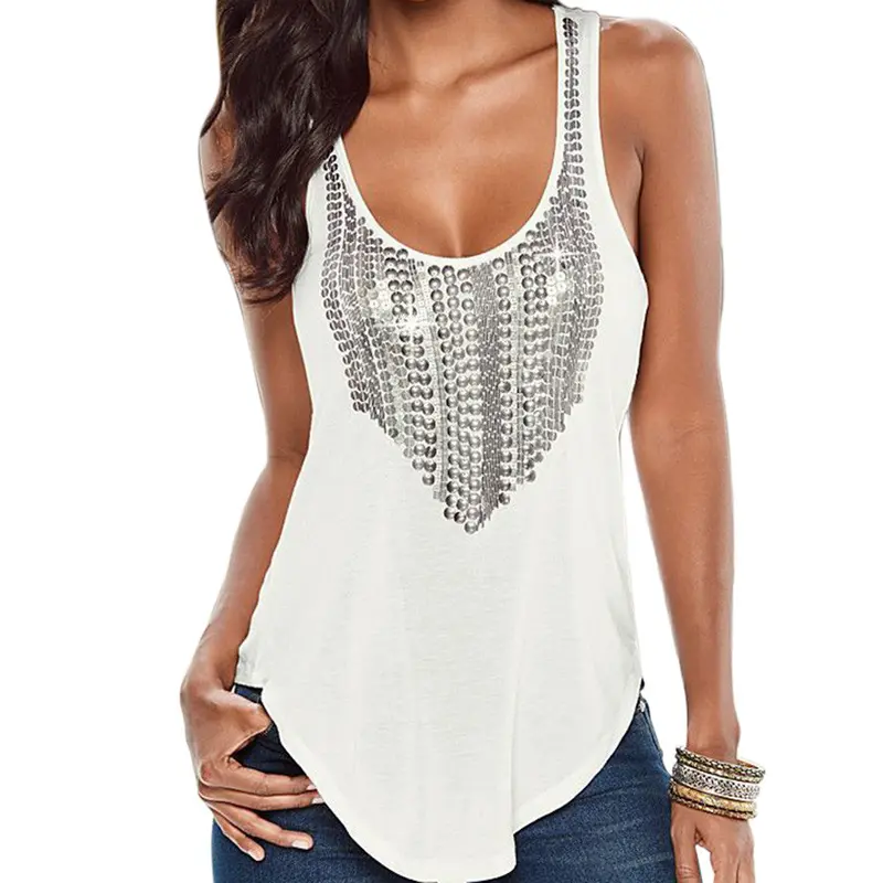 Women V Shape Black Dots Printed Sleeveless Loose Camisole Tank Tops Womens Sleeveless T Shirt Tee Vest Cami Loose Plus-Size 1