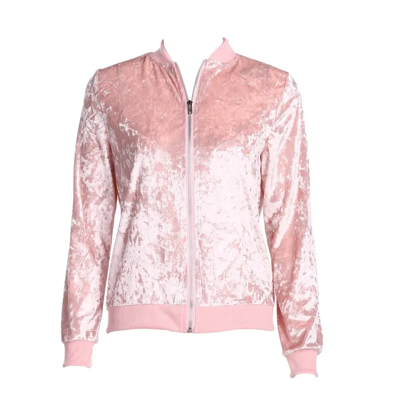 Women Velvet Basic Female Thermal Solid Coat Top Zipper Stand Casual Jackets Ladies Coats Chaquetas Mujer 1