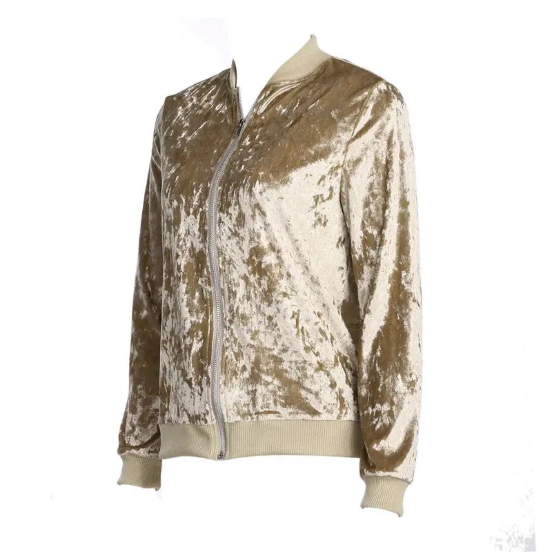 Women Velvet Basic Female Thermal Solid Coat Top Zipper Stand Casual Jackets Ladies Coats Chaquetas Mujer 6
