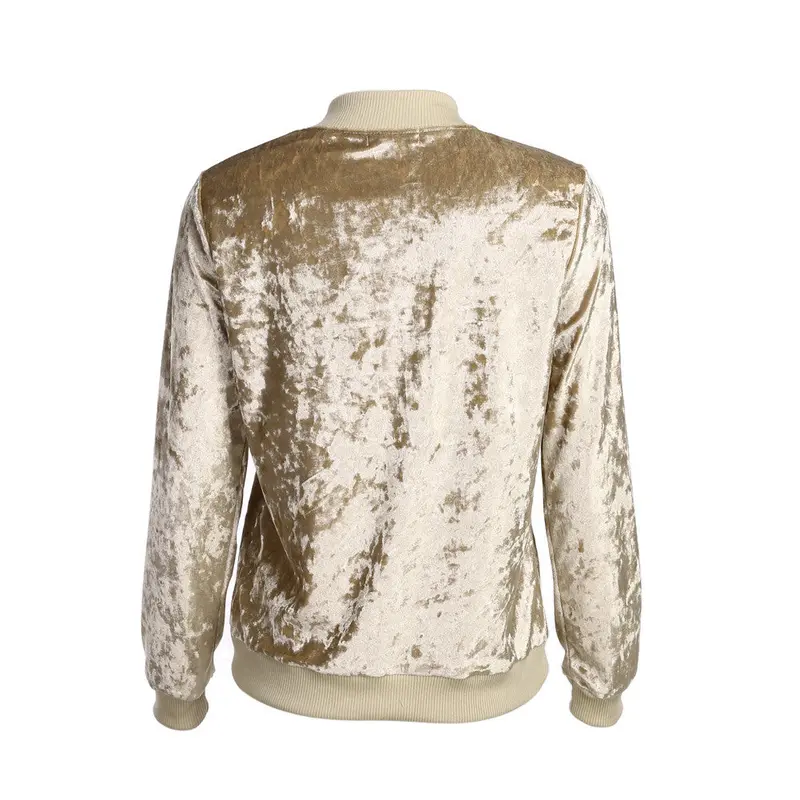 Women Velvet Basic Female Thermal Solid Coat Top Zipper Stand Casual Jackets Ladies Coats Chaquetas Mujer 7