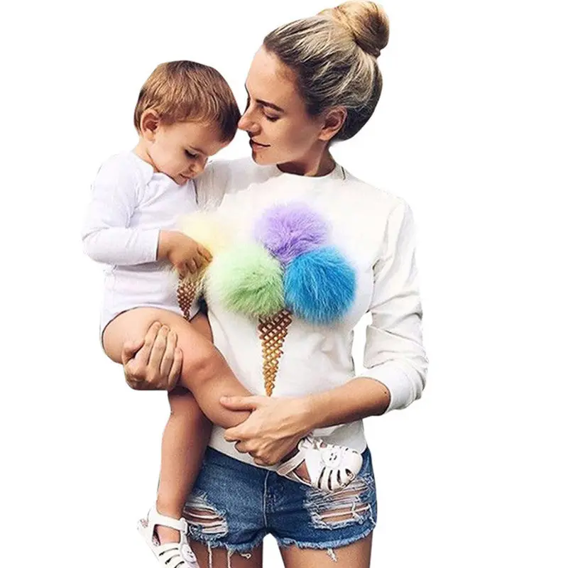 Women Vetement Plush Ball Long Sleeve Causal Pullovers Hooded Sweatshirt Sudaderas Mujer Feida 7