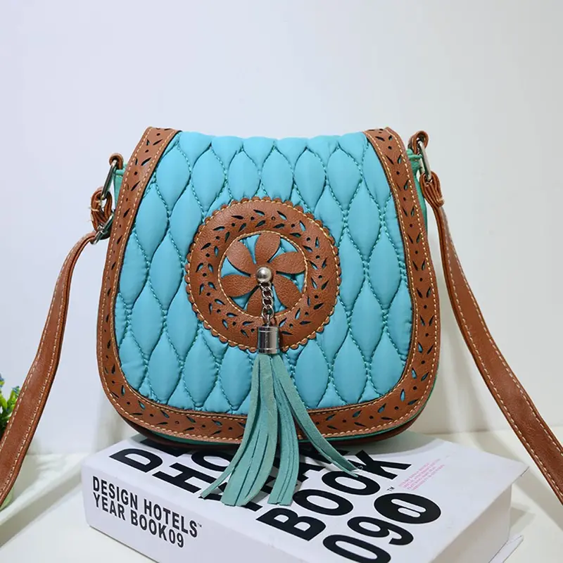 Women Vintage Hbag Hollow Out Messenger Bags Saddle Casual Crossbody Leather Shoulder Bag Clutch Bolsas 3