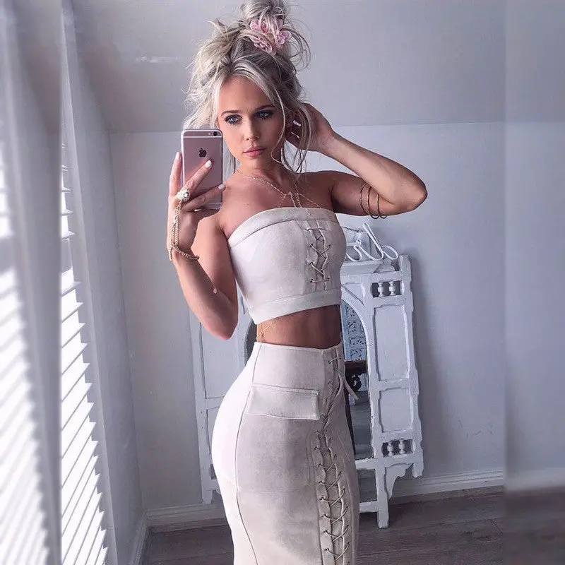 Women Vintage High Waist Skirts Pocket Tight Suede Lace Up Skirt Pencil Skirt Sexy Casual Slim Bodycon Skirt Gv477 1
