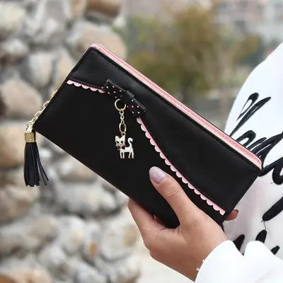 Women Wallet Lady Long Wallets Purse Candy Color Women Bifold Leather Wallet Card Holder Zipper Design Wallet 1
