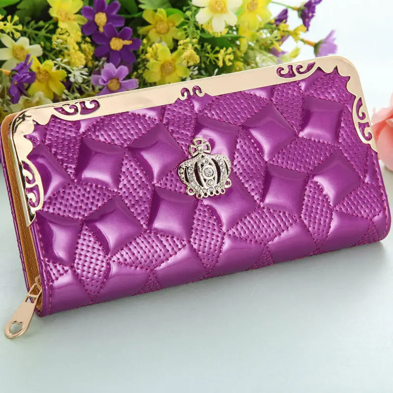 Women Wallet Phone Purse Wallets Shinny Lady Long Pu Purses Po Slot 3