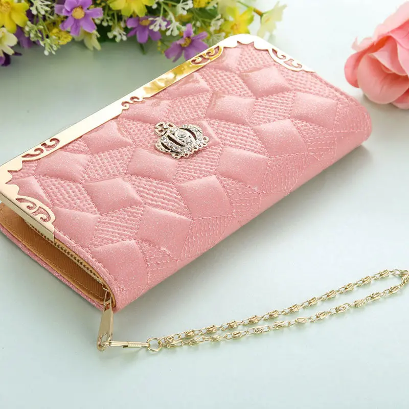 Women Wallet Phone Purse Wallets Shinny Lady Long Pu Purses Po Slot 4