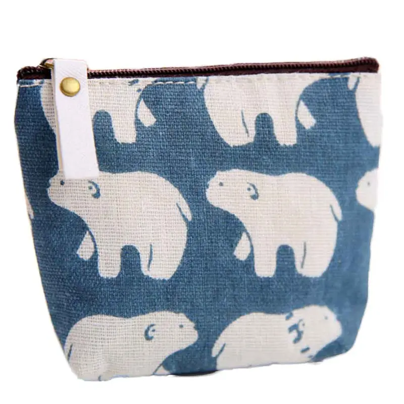 Women Wallets Zipper Pencil Case Cute Portable Key Coin Purse Canvas Wallet Girl Bag Casual Bolsos Mujer 1