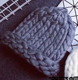 Women Warm Extra Coarse Wool Knitted Beanie Hat Cap Fisher Chapeu Gorros De Lana Touca Casquette Cappelli Bonnets Femme 7 Colors 4