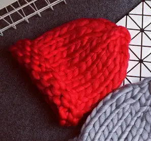 Women Warm Extra Coarse Wool Knitted Beanie Hat Cap Fisher Chapeu Gorros De Lana Touca Casquette Cappelli Bonnets Femme 7 Colors 6