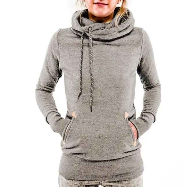 Women Warm Hoodies Tracksuits Women Solid Long Sleeve Pocket Sweatshirt Hoodies Pullovers Slim X0305 1