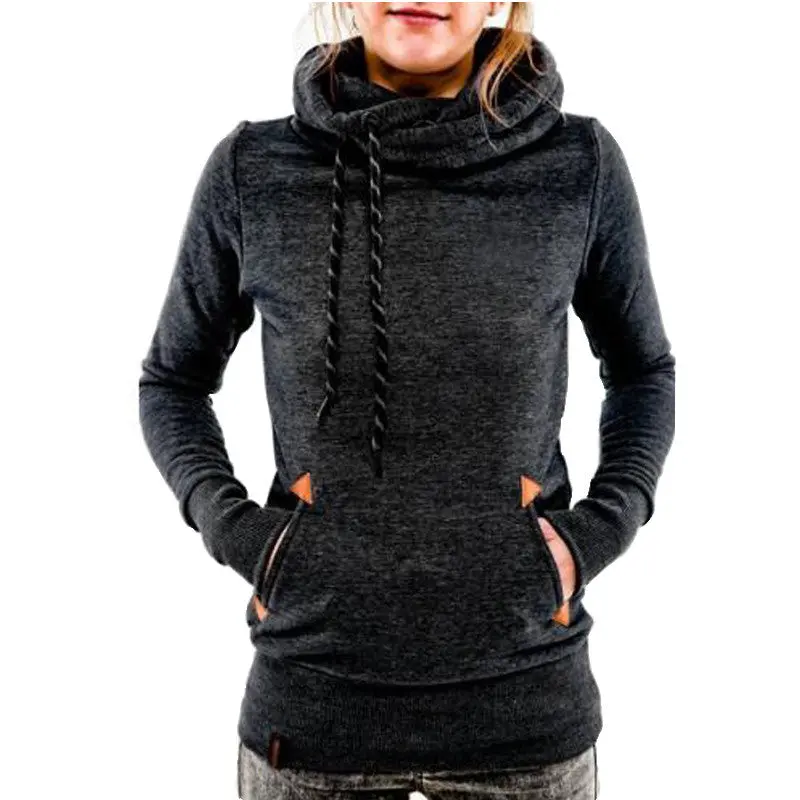 Women Warm Hoodies Tracksuits Women Solid Long Sleeve Pocket Sweatshirt Hoodies Pullovers Slim X0305 8