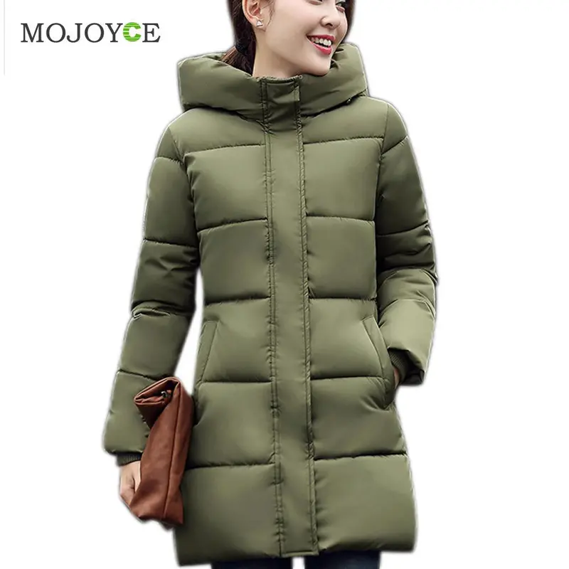 Women Warm Jacket Down Cotton Coat Faux Hooded Slim Parka Outerwear 1