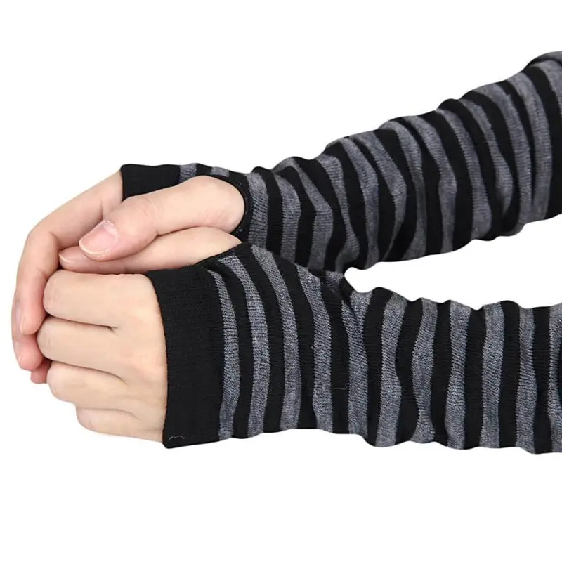 Women Warm Knitted Fingerless Long Gloves Mitten Hand Arm Wrist Warmer 1