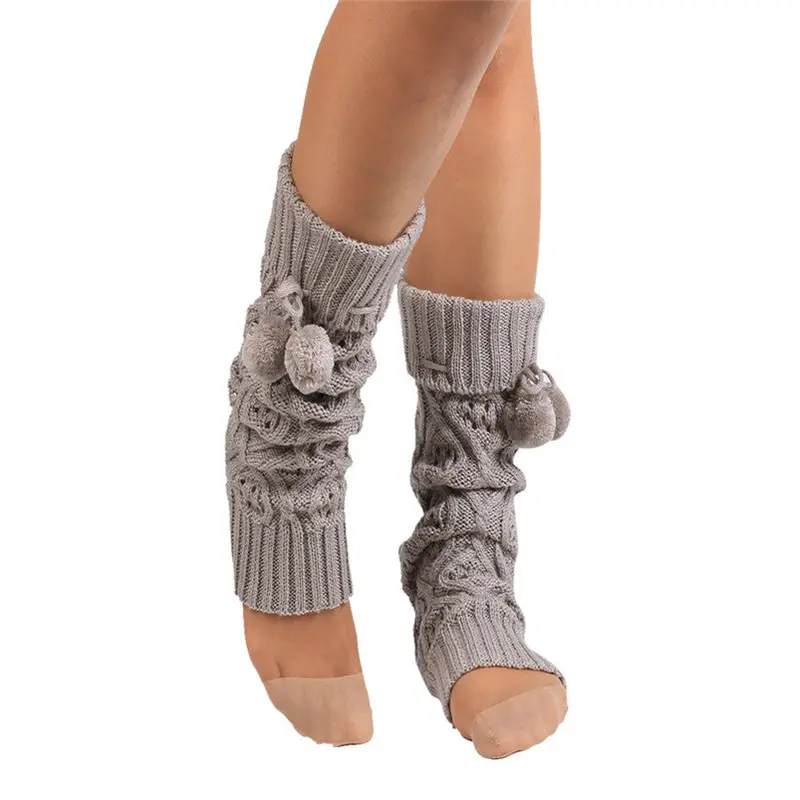 Women Warm Knitted Socks Leg Warmers Boot Crochet Long Socks Fast Shipping Feida 3