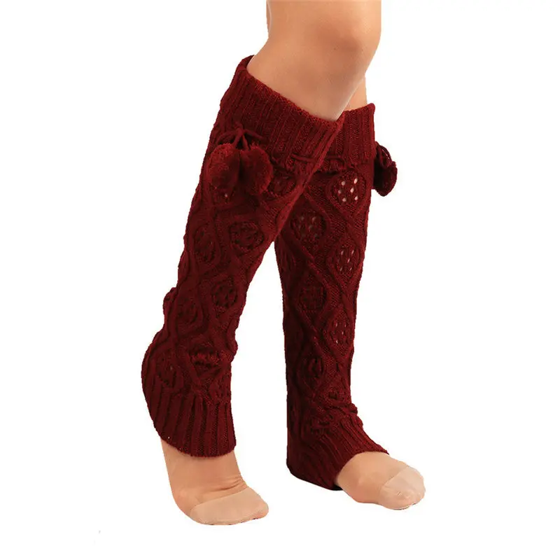 Women Warm Knitted Socks Leg Warmers Boot Crochet Long Socks Fast Shipping Feida 5