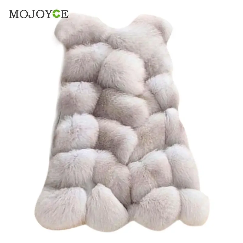 Women Warm Outwear Slim Vest Faux Fox Fur Waistcoat Jacket Coat 1