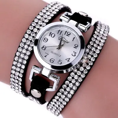 Women Watch Dress Clock Rhinestone Crystal S Mode Elegant Bracelet Montre Relogio Feminino 1