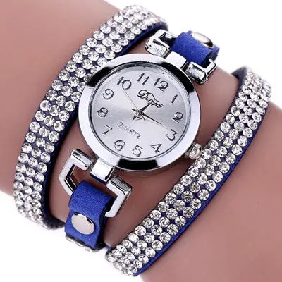 Women Watch Dress Clock Rhinestone Crystal S Mode Elegant Bracelet Montre Relogio Feminino 2