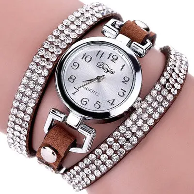 Women Watch Dress Clock Rhinestone Crystal S Mode Elegant Bracelet Montre Relogio Feminino 3
