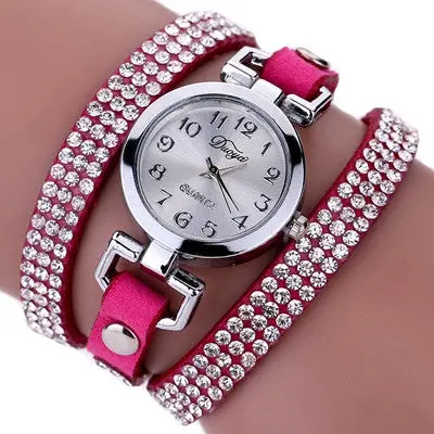 Women Watch Dress Clock Rhinestone Crystal S Mode Elegant Bracelet Montre Relogio Feminino 4