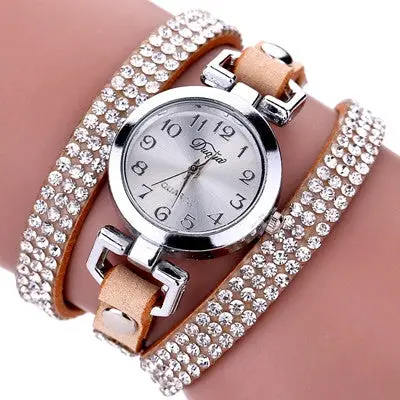 Women Watch Dress Clock Rhinestone Crystal S Mode Elegant Bracelet Montre Relogio Feminino 5