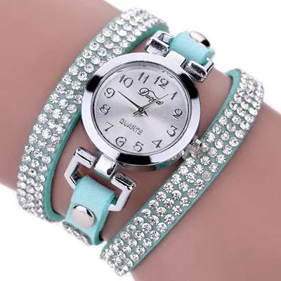 Women Watch Dress Clock Rhinestone Crystal S Mode Elegant Bracelet Montre Relogio Feminino 6