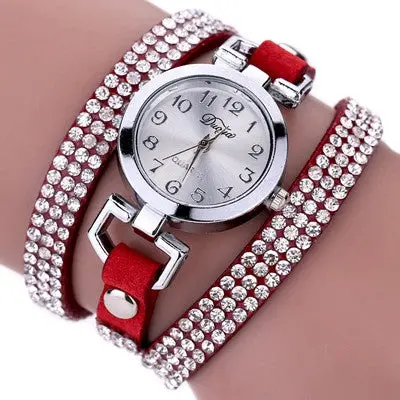 Women Watch Dress Clock Rhinestone Crystal S Mode Elegant Bracelet Montre Relogio Feminino 8