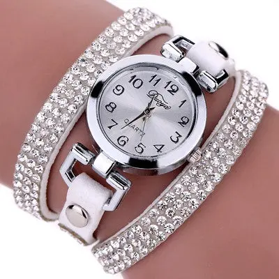 Women Watch Dress Clock Rhinestone Crystal S Mode Elegant Bracelet Montre Relogio Feminino 9