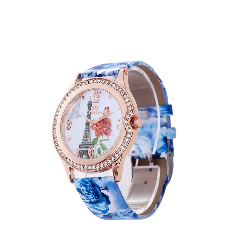 Women Watch Famous Ladies Steel Bracelet Quartz Watch Women Eiffel Tower Print Clock For Women 2