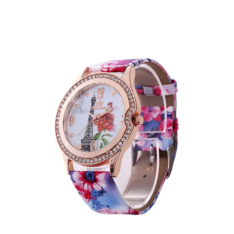 Women Watch Famous Ladies Steel Bracelet Quartz Watch Women Eiffel Tower Print Clock For Women 5