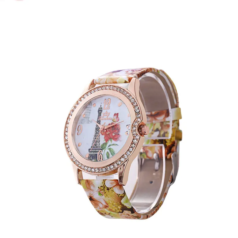 Women Watch Famous Ladies Steel Bracelet Quartz Watch Women Eiffel Tower Print Clock For Women 6