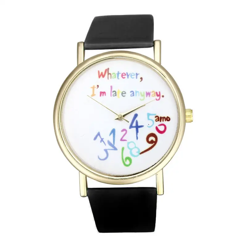 Women Watch Fashion Leather Watchband Laday Wristwatch Quartz Watch 1