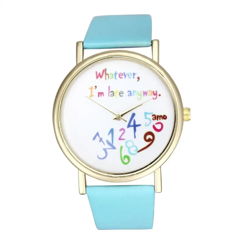 Women Watch Fashion Leather Watchband Laday Wristwatch Quartz Watch 2