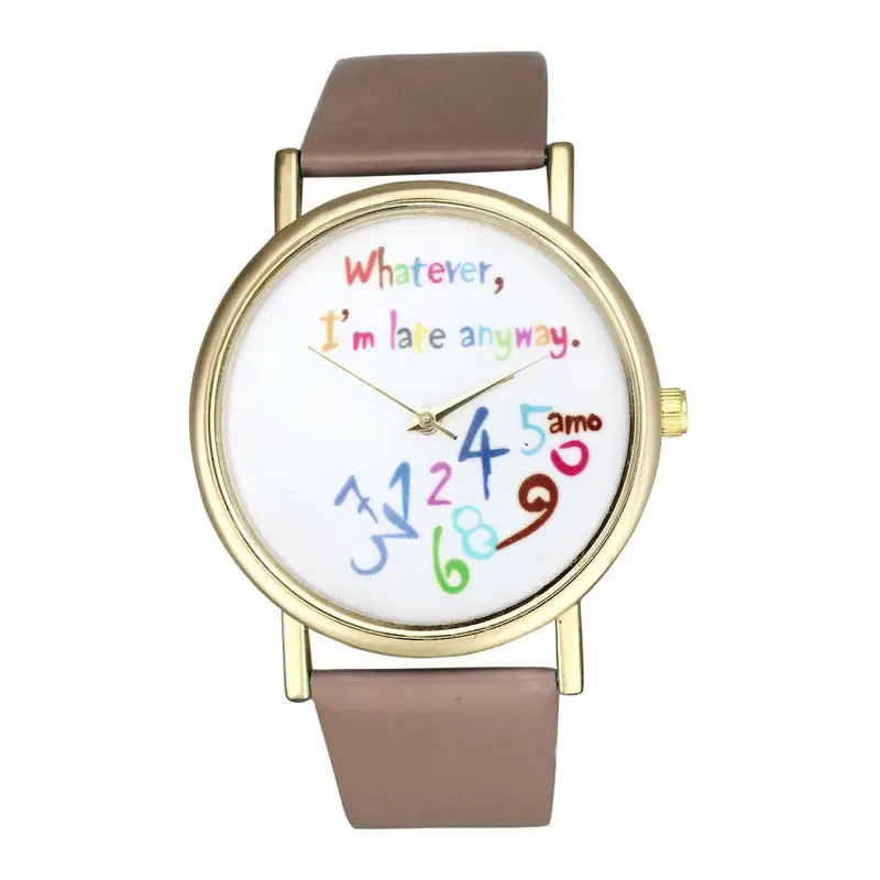 Women Watch Fashion Leather Watchband Laday Wristwatch Quartz Watch 3