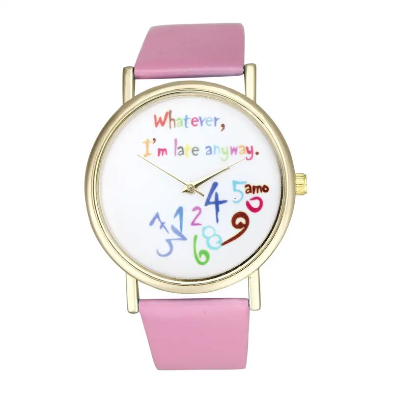 Women Watch Fashion Leather Watchband Laday Wristwatch Quartz Watch 4