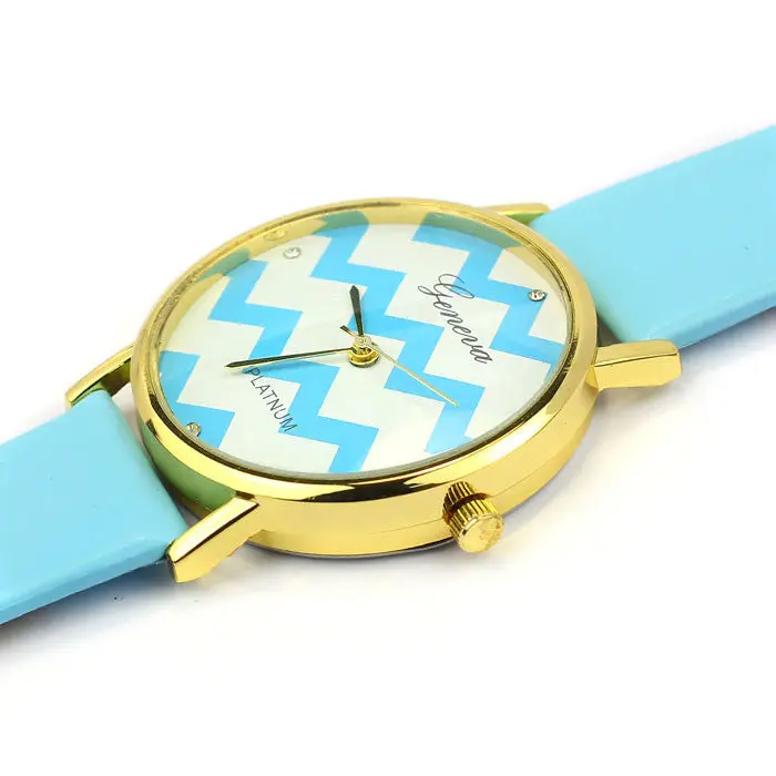 Women Watch Pu Leather Woman Man Quartz Wrist Watches 11 Candy Colors For Your Choice 1