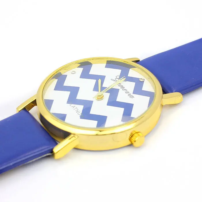 Women Watch Pu Leather Woman Man Quartz Wrist Watches 11 Candy Colors For Your Choice 2