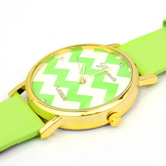 Women Watch Pu Leather Woman Man Quartz Wrist Watches 11 Candy Colors For Your Choice 3