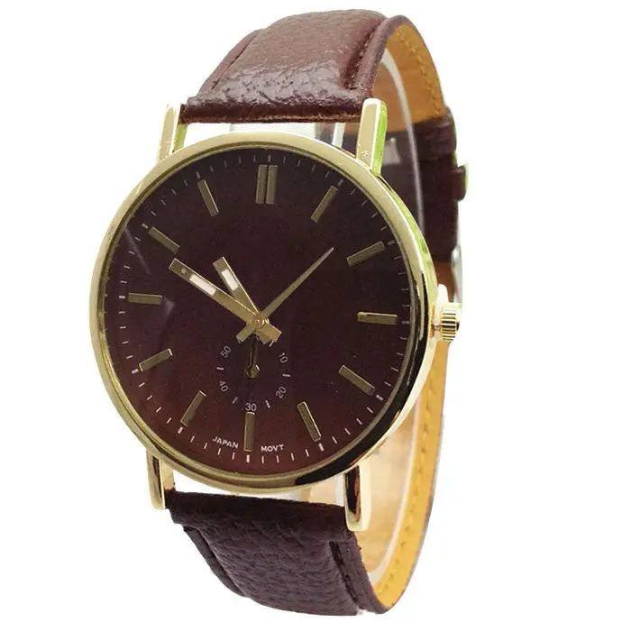 Women Watch Top Ommatidium Style Women Men Leather Band Hour Woman Analog Quartz Wrist Watches 2