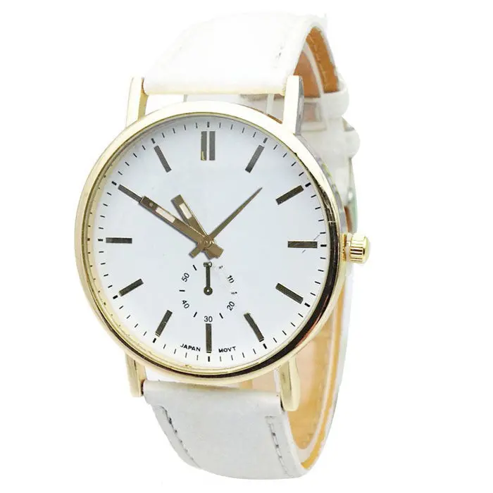 Women Watch Top Ommatidium Style Women Men Leather Band Hour Woman Analog Quartz Wrist Watches 6