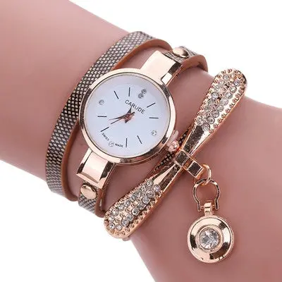 Women Watches Alloy Crystal Wristwatches Women Dress Watches Gift Women Gold Luxury Quartz Clock Mujer 4
