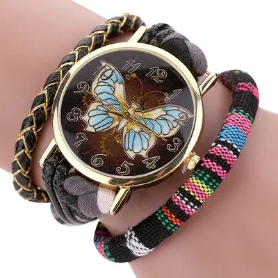 Women Watches Bracelet Bangle Dress Clock The Sleek Stylish And Chic Knit Butterfly Watch Relogio Feminino 2